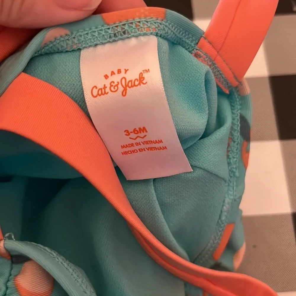 Cat & Jack Peaches Swimsuit Size 3-6 Months